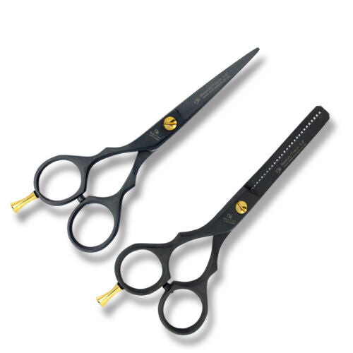 Left handed hairdresseing scissor set