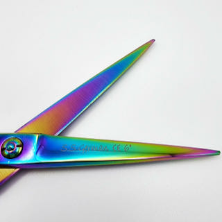 Funky left handed professional hairdressing scissors